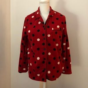 2/$5 Red Plush Pajama Top Polka Dots FINAL PRICE